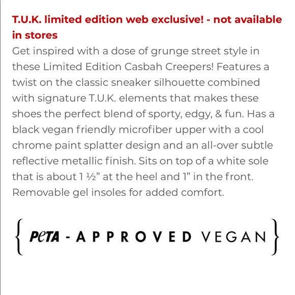 BNIB TUK Blk/Chrome Paint Splash Casbah Creeper - Picture 6 of 6